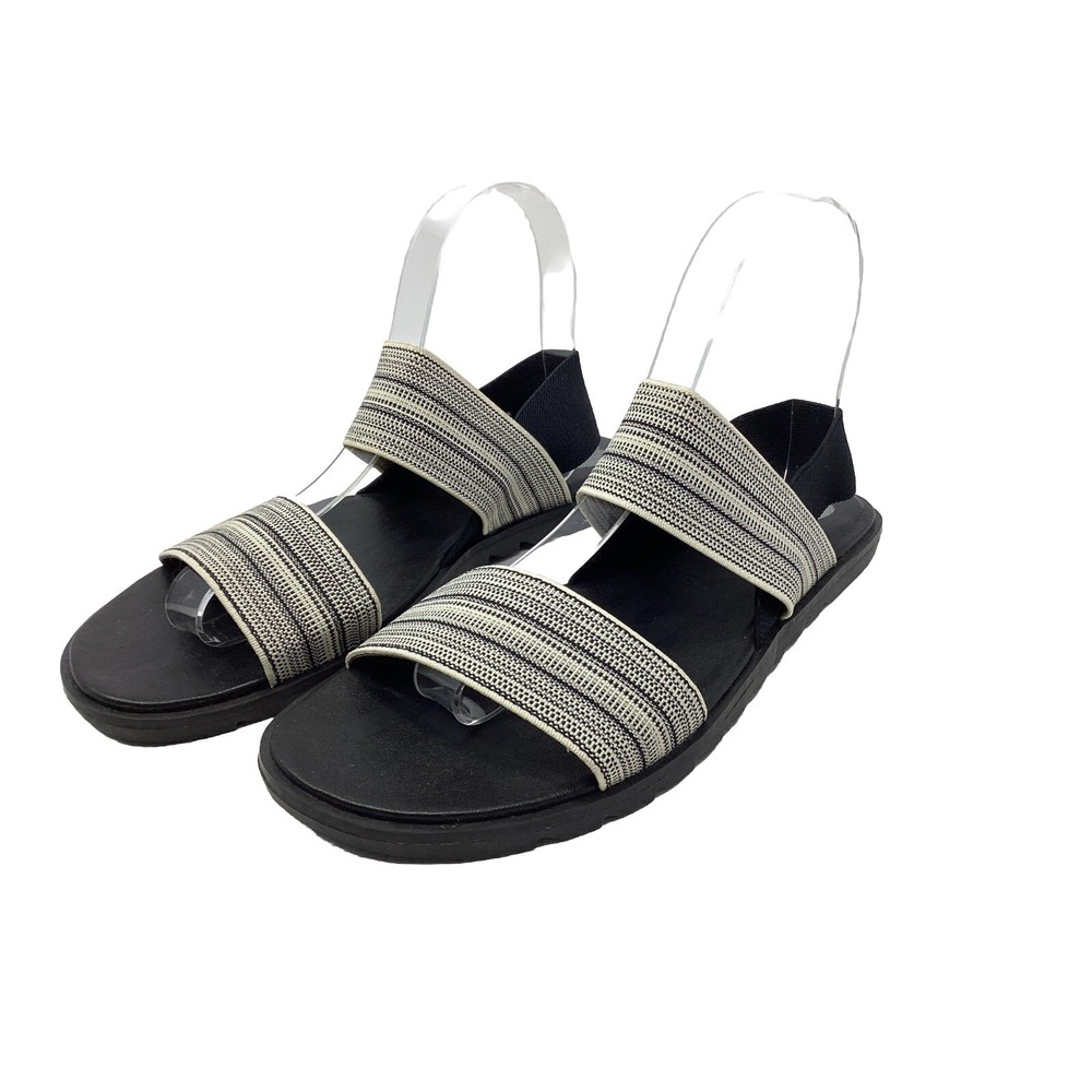 Sorel Ella II Womens Size 8.5 White Black Beach Outdoor Slide Sandals